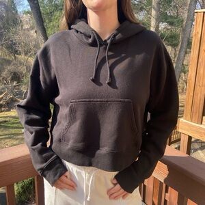 Aritzia Cropped Black Hoodie